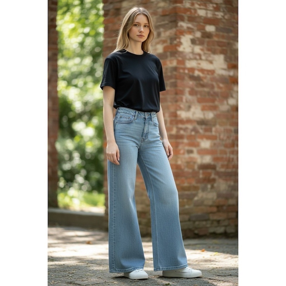 Aéropostale Jeans Womens 000 Light Wash‎ High Rise Super Wide Leg Blue